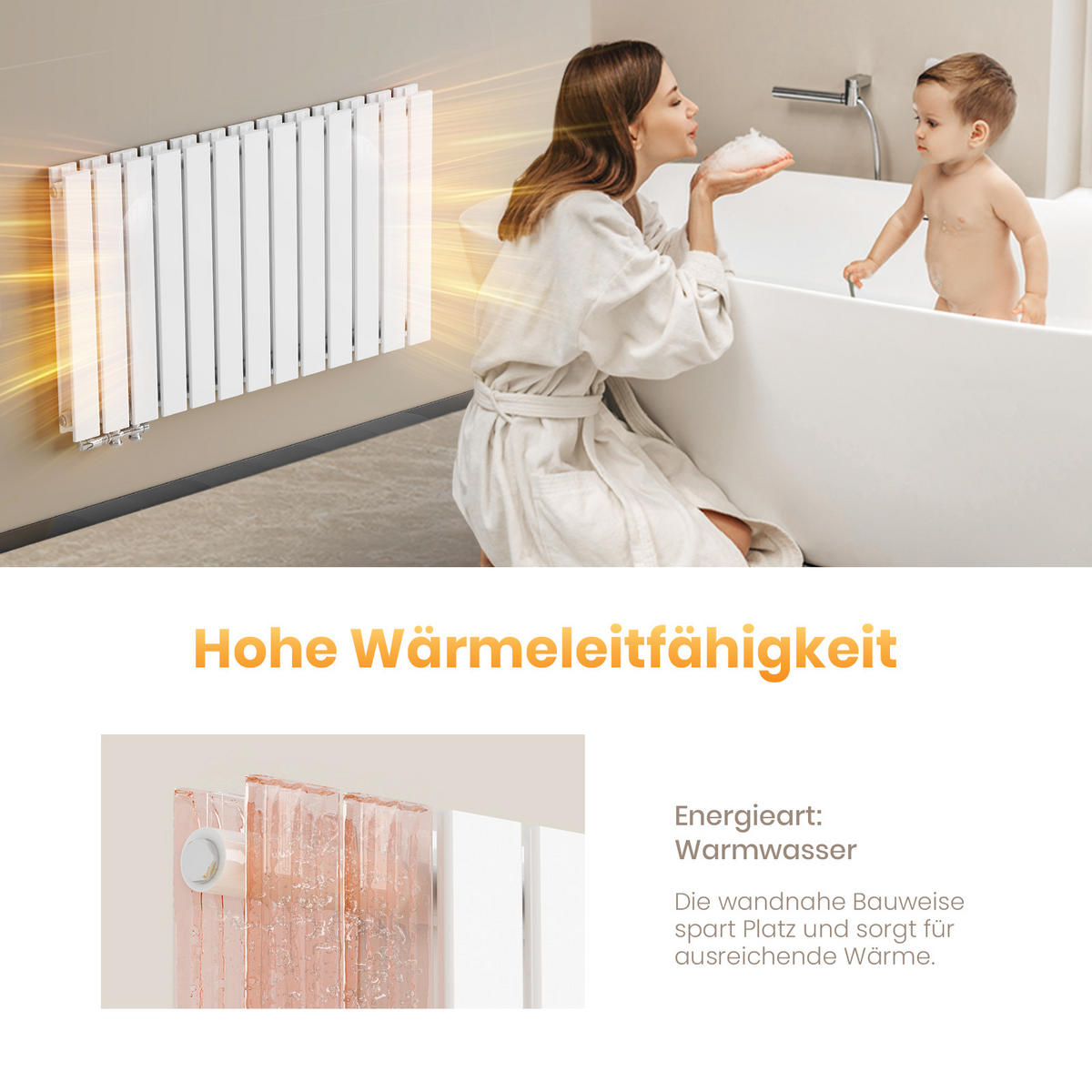 HEIZKÖRPER Flachheizkörper Weiß 63/62/6,3 cm - Weiß, Metall (62/63/6.3cm) - EMKE