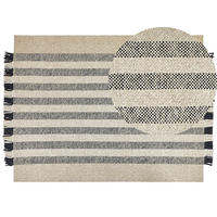 KURZFLOR-TEPPICH Tacettin 230/160 cm - Schwarz, Textil (160/230cm) - Beliani