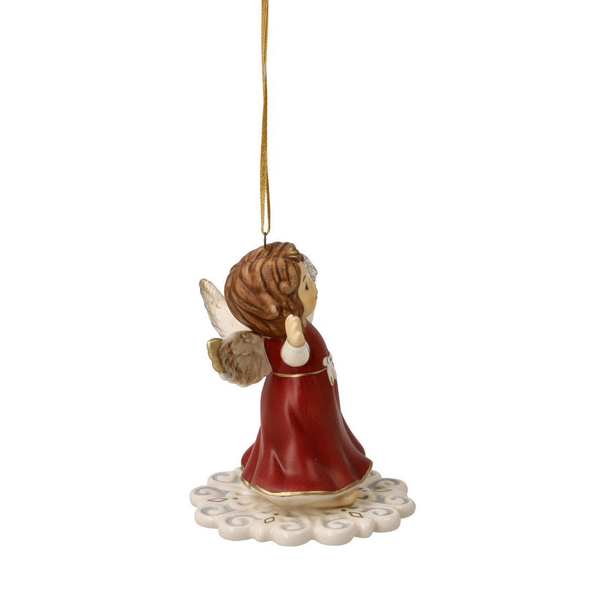 ENGELFIGUR Winterspaß, Steingut, Bordeaux, 7.5 cm - Rot, Keramik (6/7.5/6cm) - Goebel