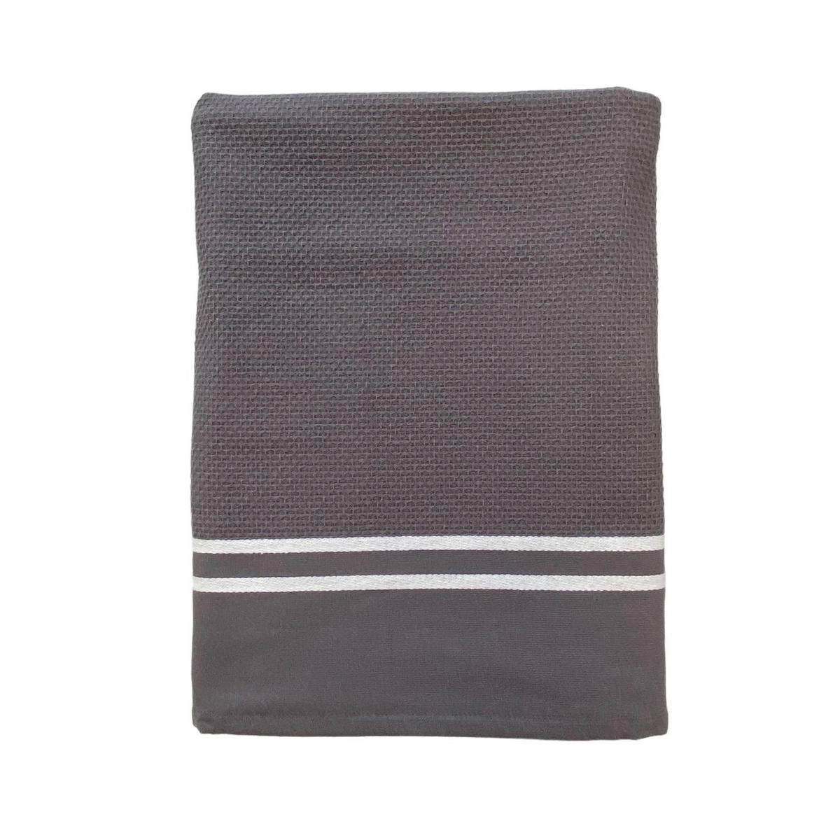 HAMAMTUCH mit Frotteefutter Waffle Anthrazit 90x170 355g/m² - Grau, Textil (90/170cm) - LE COMPTOIR DE LA PLAGE