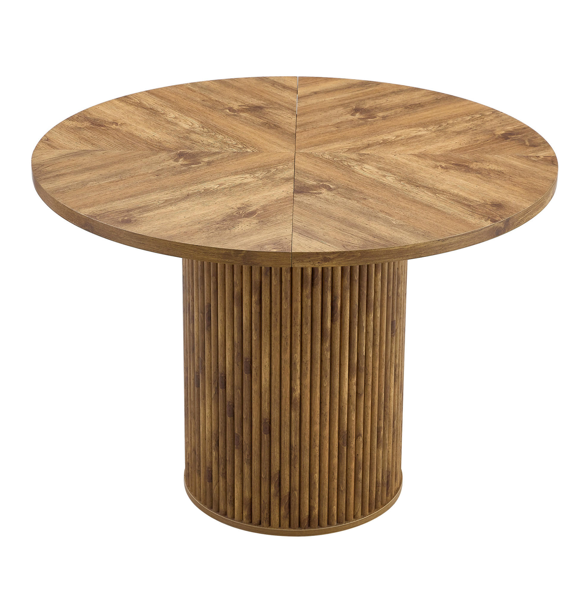 JEDÁLENSKÝ stôl z MDF, priemer 100 cm, dekor dreva, okrúhly - prírodná farba, kompozitné drevo (100/100/76cm) - BEAOK