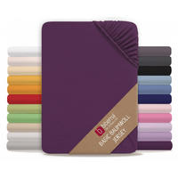 SPANNBETTTUCH Basic Jersey dunkel violett, 140x200 cm - 160x200 cm - Violett, Textil (160/200cm) - biberna