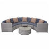 POLY-RATTAN GARNITUR RUND Grau, Anthrazit, Beige - Anthrazit/Beige, Kunststoff - MCW