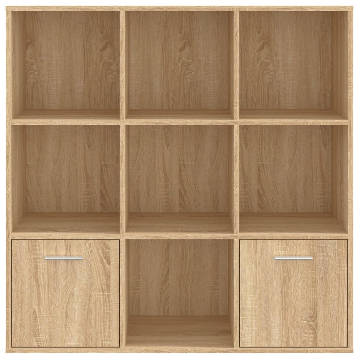 BÜCHERSCHRANK mit 7 Fächern, 2 Türen 98/30/98 cm aus Holzwerkstoff Sonoma-Eiche Dekor - Sonoma Eiche, Holz (98/98/30cm) - vidaXL