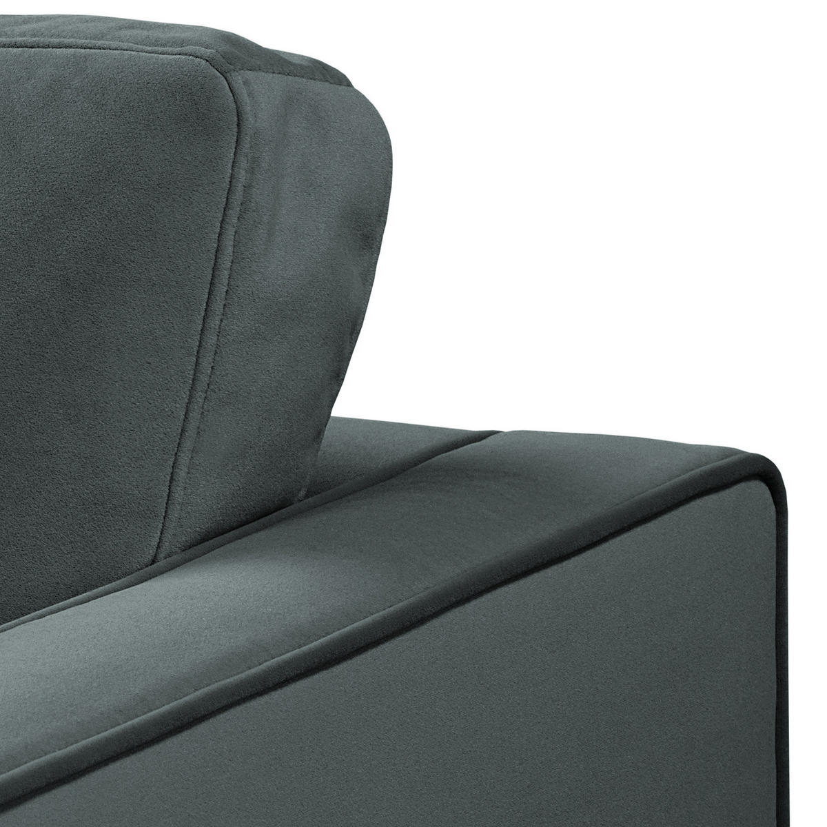 3-SITZER SOFA - Samt - Anthrazit, Textil (191/80/86cm) - home24