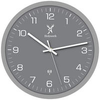 WANDUHR Holz Designer FRIEDBERG (FUNK) Loft Wand Uhr, grau, weiß - Weiß/Grau, Glas/Holz (30/30/4.2cm) - Holzwerk
