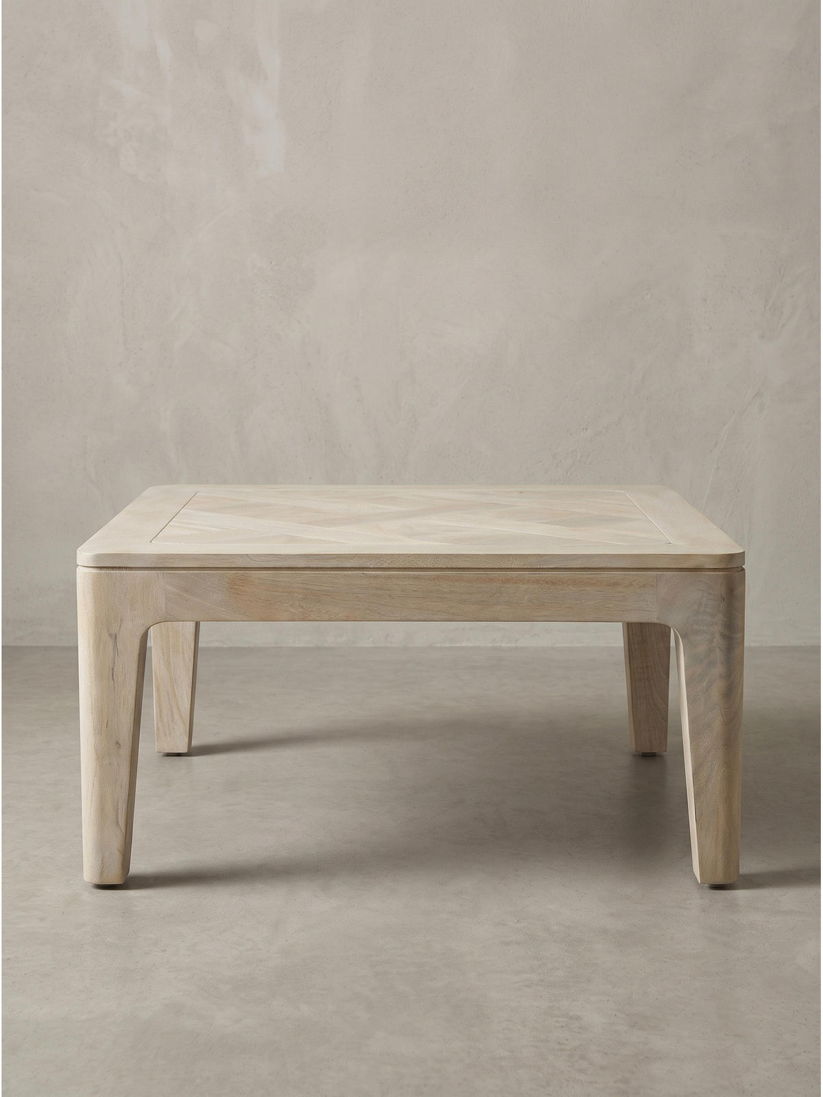 SOFATISCH LOIRE, Mango Massivholz, handgefertigt, Weiß-Mango, 60 x 60 x 32 cm - Beige/Weiß, Holz (60/60/32cm) - KADIMA DESIGN