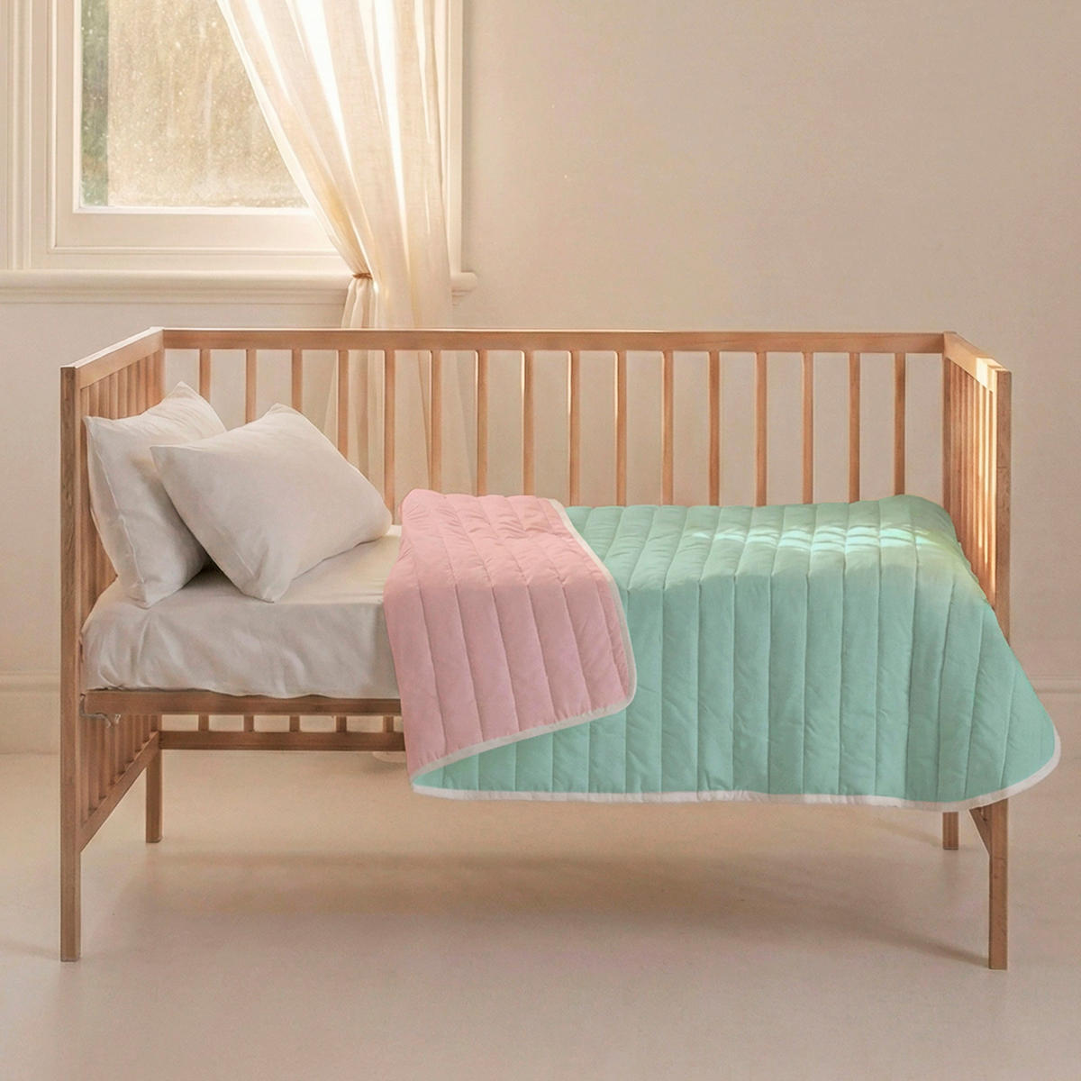 TAGESDECKE Dash Minze 100x130 cm (Kinderbett) - Mintgrün, Textil (100/130cm) - Happy Friday