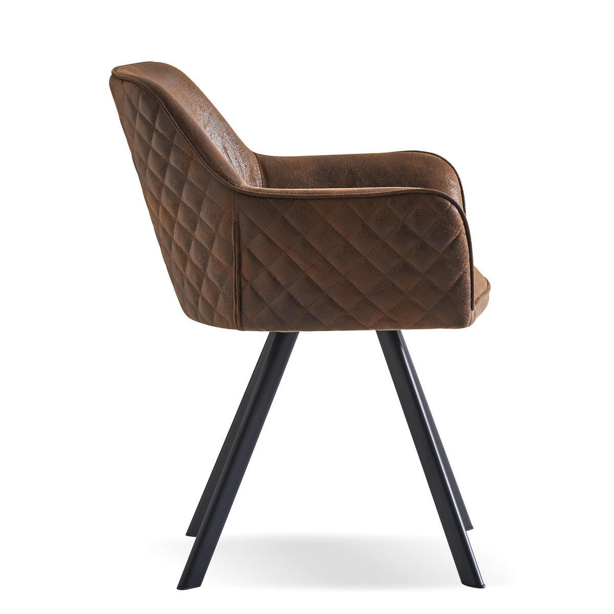 ARMLEHNSTUHL CYRUS Braun 2 Stück - Braun, Textil/Metall (58/79/60cm) - B&D Home