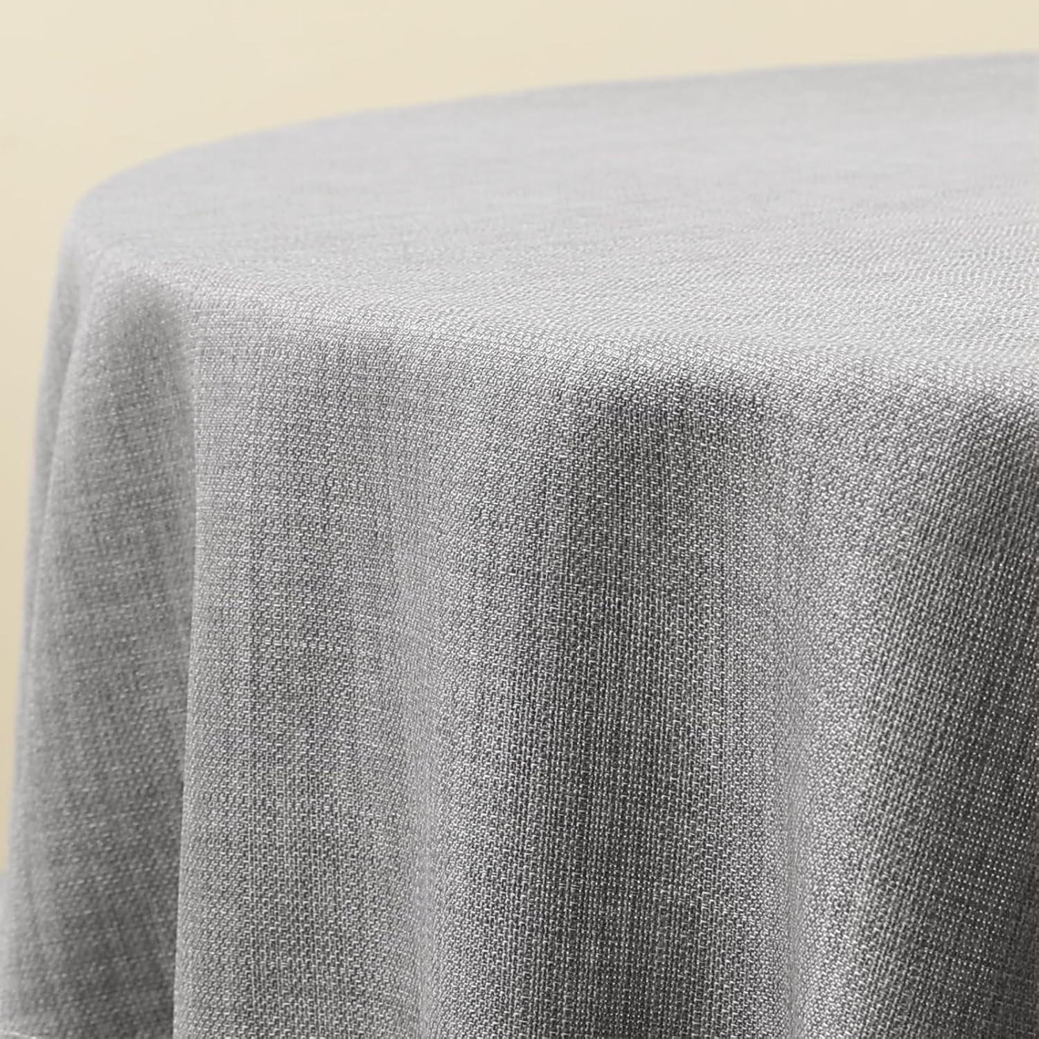 RUNDE Tischdecke Leinenoptik abwaschbar, Lotuseffekt, 160 cm, Grau - Grau, Textil (160/160cm)
