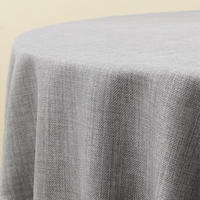 RUNDE Tischdecke Leinenoptik abwaschbar, Lotuseffekt, 140 cm, Grau - Grau, Textil (140/140cm)