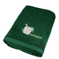 SAUNATUCH Lillby Tannen Grün 100x200 cm - Waldgrün, Textil (100/200cm) - Lashuma