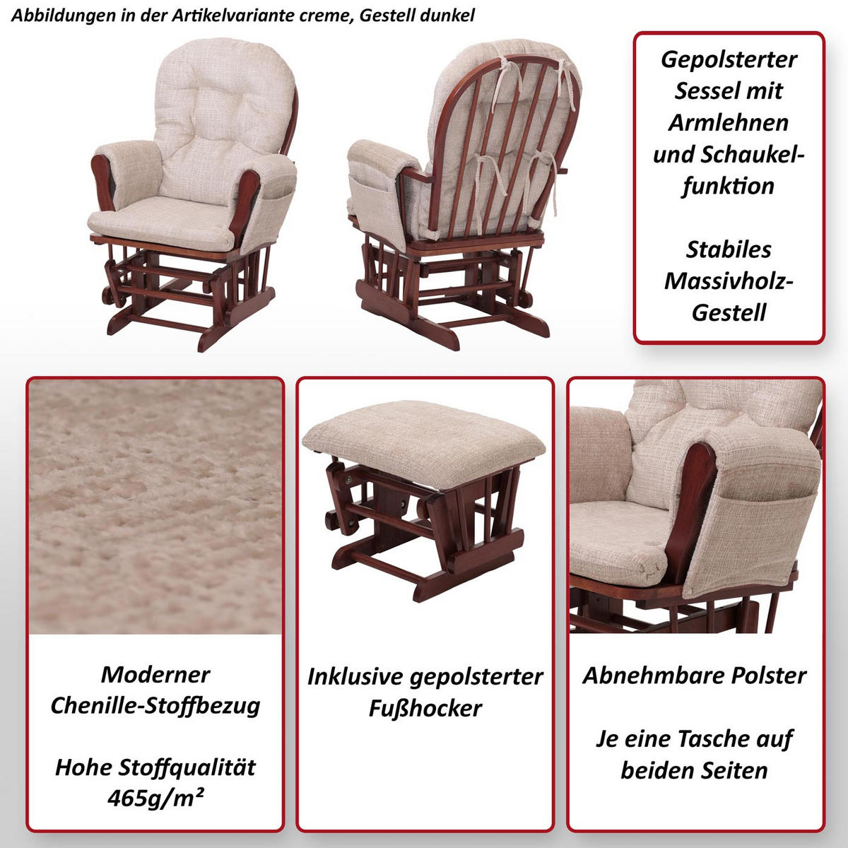 RELAXSESSEL Cremeweiß, Weiß - Weiß, Textil (75/100/71cm) - MCW