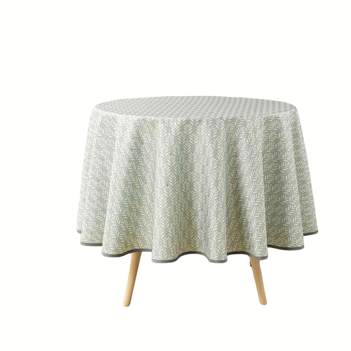 TISCHDECKE Glänzendes Muster Ø 180 cm - Hellgrün, Textil (180cm) - Douceur d´intérieur