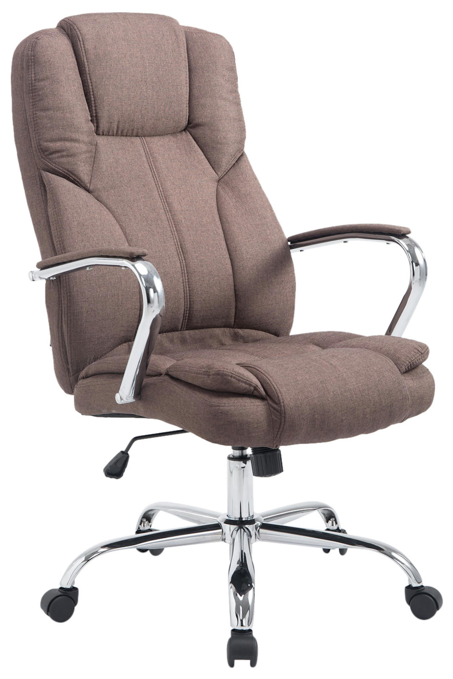 BÜROSTUHL Xavier, Stoff Braun - Braun, Textil/Metall (62/125/70cm) - TPFLiving