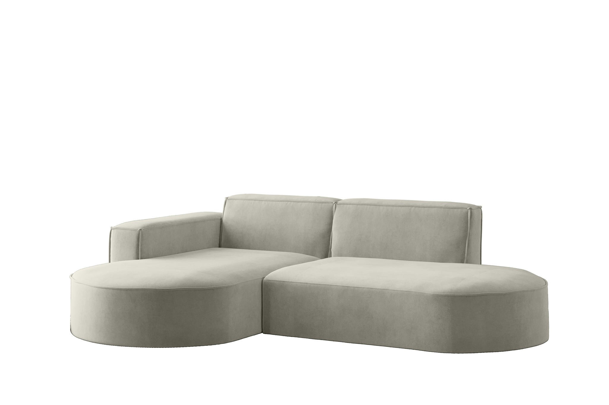 ECKSOFA Palma Xs In Noel - Hellgrau, Holzwerkstoff/Textil (236/165cm) - Fun Möbel