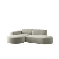 ECKSOFA Palma Xs In Noel - Hellgrau, Holzwerkstoff/Textil (236/165cm) - Fun Möbel
