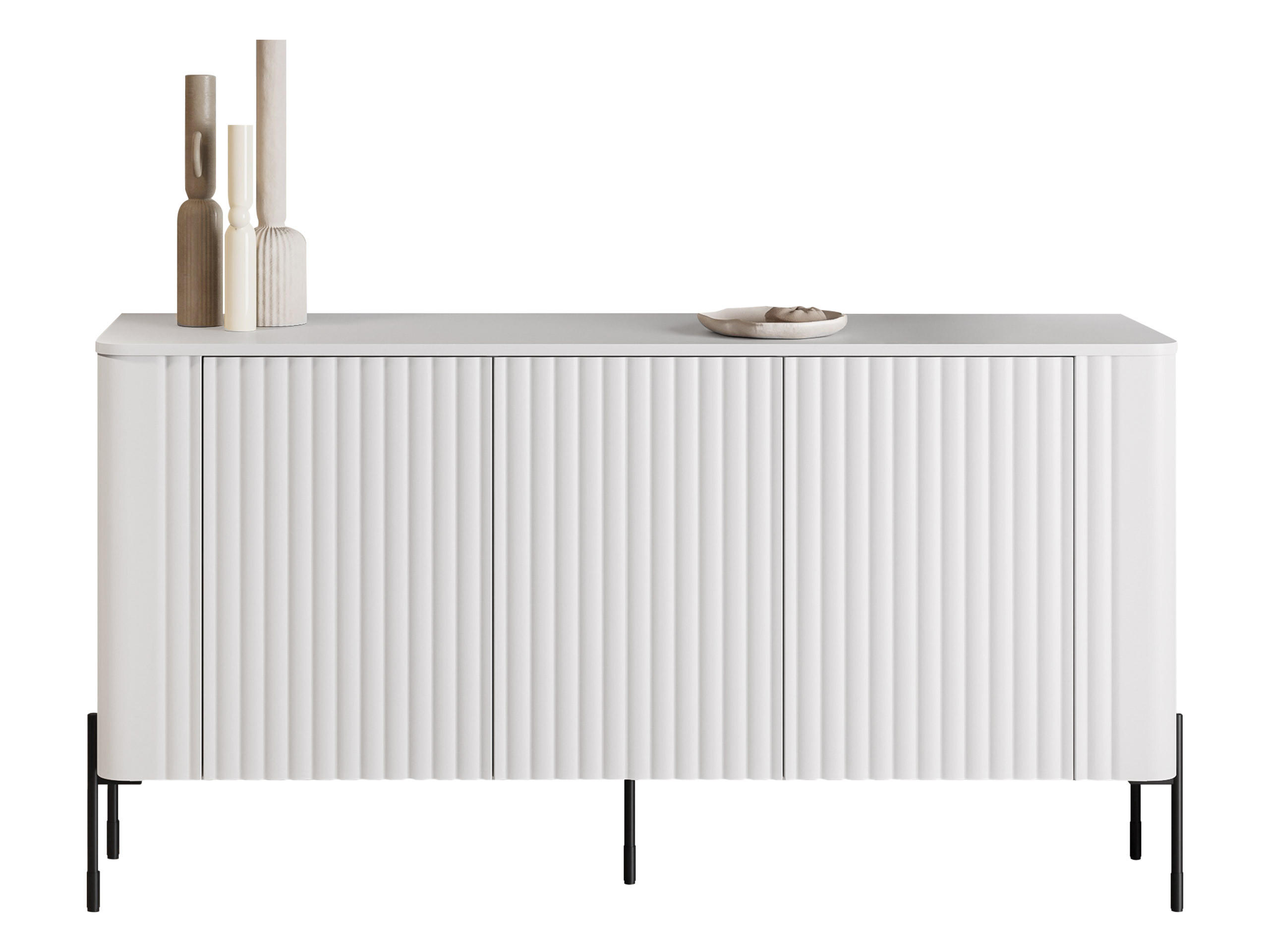 SIDEBOARD Vera 150 - Schwarz/Weiß, Holzwerkstoff/Metall (150/80/40cm) - MIRJAN24