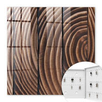 SCHLÜSSELBOX Weiß 30x30 cm – Türöffnung nach rechts - Holzwellen - Braun, Metall (30/30/5cm) - TULUP
