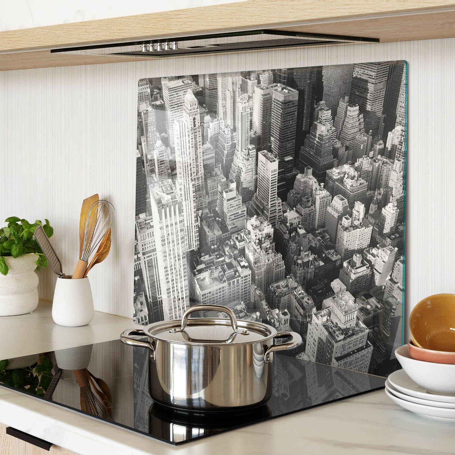 GLASPLATTE 60x52 cm New York - Schwarz, Glas (60/0.4/52cm) - TULUP