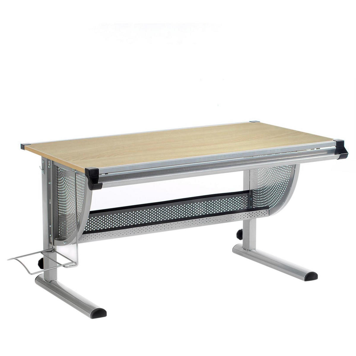 KINDERSCHREIBTISCH MARIO - Buchefarben, Holzwerkstoff/Metall (114/90/60cm) - IDIMEX