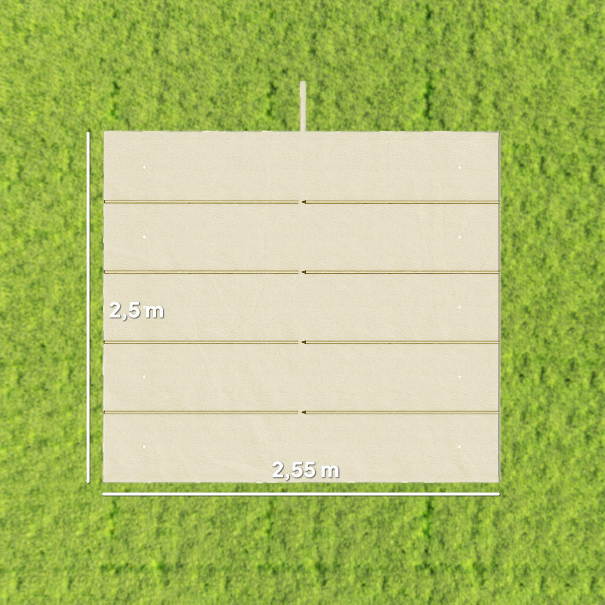 ERSATZDACH aus Polyester Cremeweiß - Creme, Textil (255/6/250cm) - Outsunny