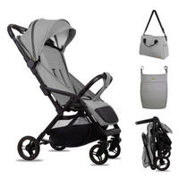 BUGGY Giau, Klein und Leicht, Teleskopische Führung, Kompakt Faltbar, Wickeltasche, Reisetasche - Schwarz/Grau, Textil/Metall (58/98cm) - BabyLux