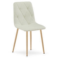 ESSZIMMERSTUHL TYRA beiger Sitz, Beine in Holzfarbe - Eichefarben/Beige, Textil (44.5/87/54.5cm) - Valora