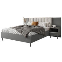 DOPPELBETT Luk I 160/200 cm ohne Matratze, Lattenrost, Bettkasten, grau, beige - Beige/Grau, Kunststoff (160/200cm) - Margaret Hadas24
