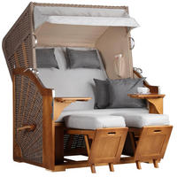 STRANDKORB Schleswig Pinie 2-Sitzer - Braun/Grau, Metall (120/160/80cm) - Mr. Deko