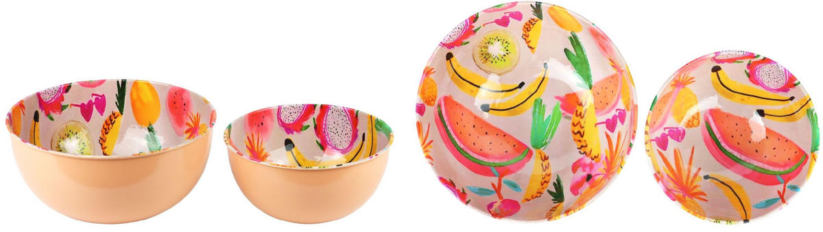 SCHALEN Fruit Party bunt 2er-Set - Multicolor, Metall (26/12/26cm) - FURNARO