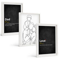 BILDER SET 3er Set - 40x60 cm Weißer Rahmen - Familiengeschichte, Kunst, Liebe, Vaterschaft - Weiß, Kunststoff (40/60cm) - TULUP