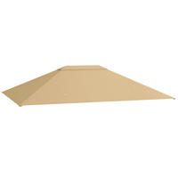 ERSATZDACH für Pavillon als wetterbeständiger Baldachin, robustes Abdeckdach 397 x 297 cm in Khaki - Gelb, Textil (397/1/297cm)