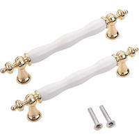 KÜCHENGRIFF Gold 6er-Set 96 mm Keramik - Goldfarben, Metall (1.8/3/14.4cm)
