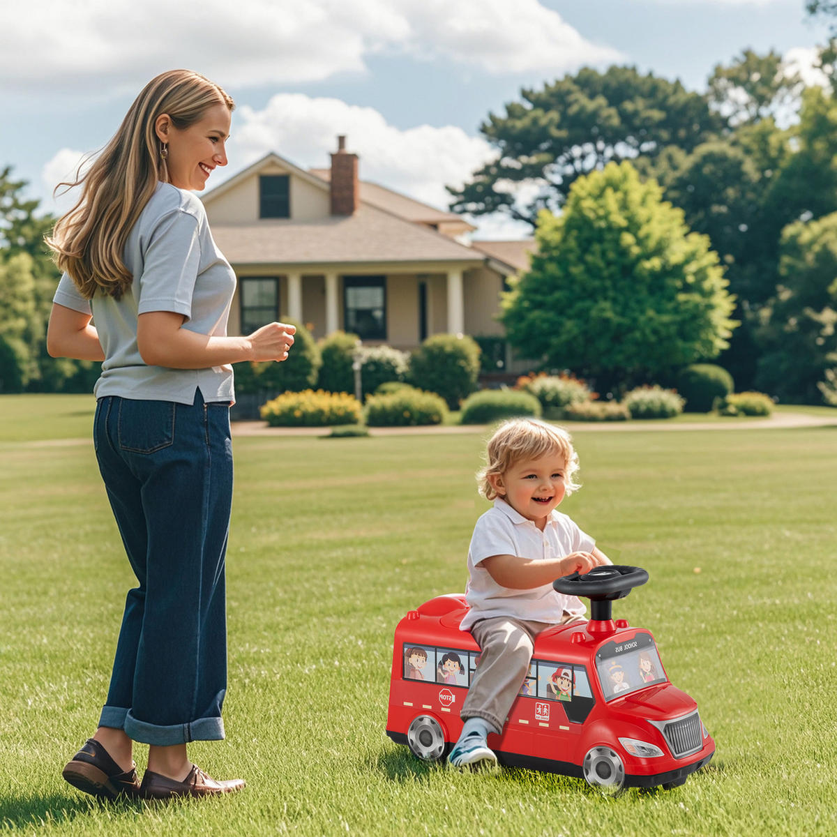 RUTSCHAUTO Rot - Rot, Kunststoff (23/36/55cm) - COSTWAY