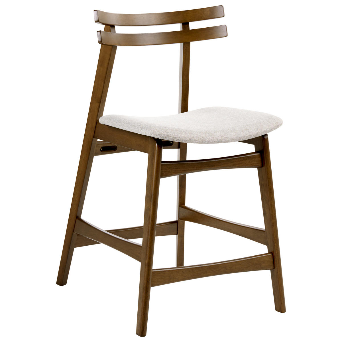 BARSTUHL 2er-Set Holz Braun/Hellbeige Cynthiana - Beige, Holz (52/91/63cm) - Beliani