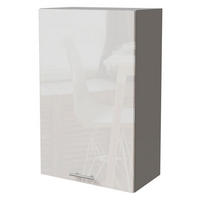 KÜCHENHÄNGESCHRANK Essen W4/60/1 Weiß Hochglanz / Grau Matt 60 / 32,5 / 96cm - Weiß Hochglanz/Grau, Holz/Holzwerkstoff (60/96/32.5cm) - Feldmann-Wohnen