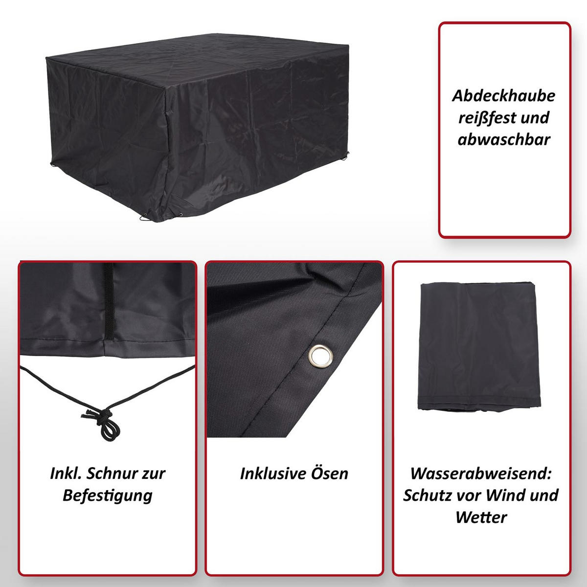 ABDECKHAUBE Schwarz - Schwarz, Textil (200/40/85cm) - MCW