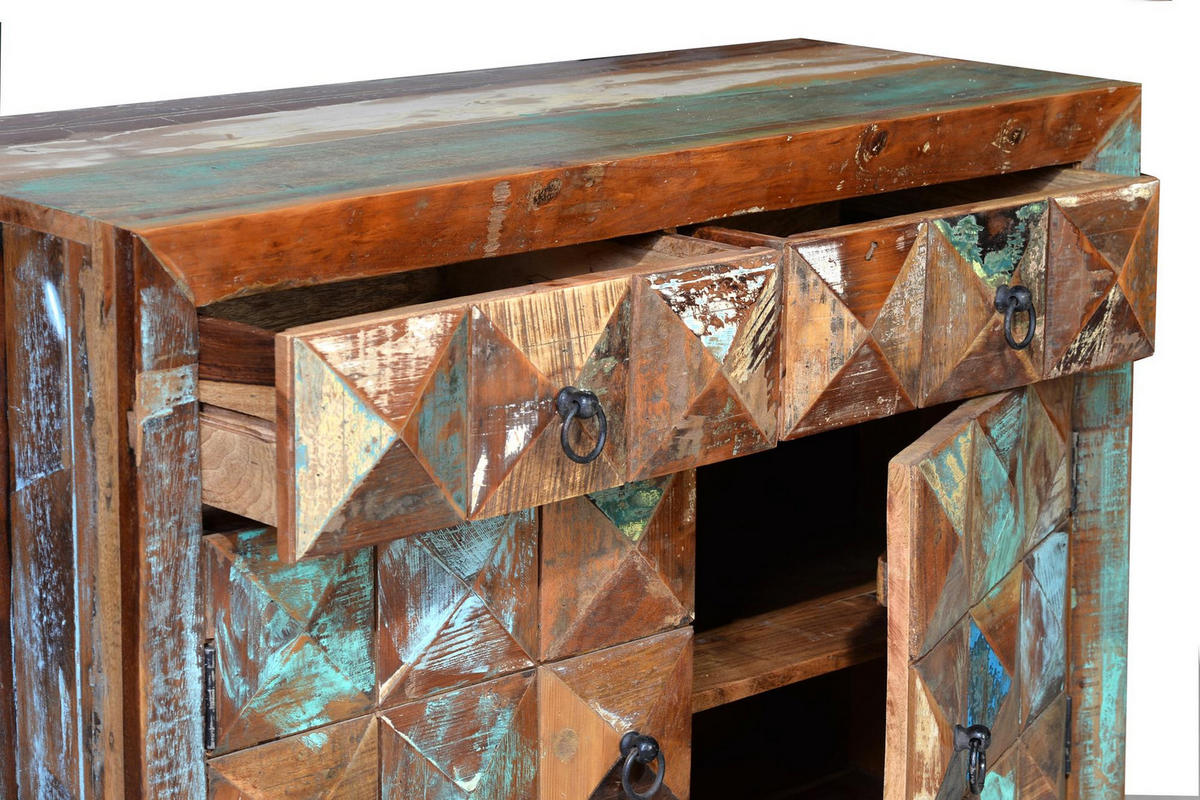 KOMMODE aus recyceltem Holz - Chromfarben, Holz (100/87/40cm) - Giner y Colomer