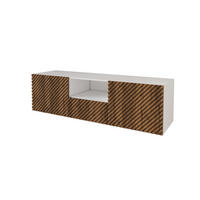 LOWBOARD ZENO-W 140x40x41 cm - Weiß / Katania - Eiche Wotan, Holzwerkstoff (140/40/41cm) - ALTDECOR