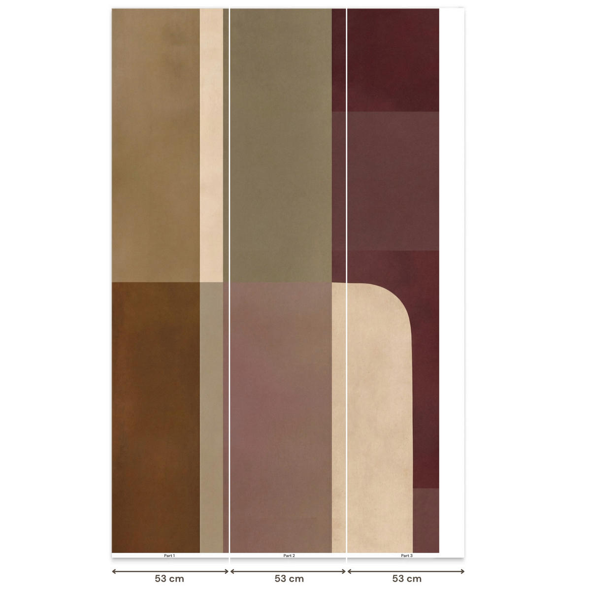TAPETE - Unis - Abstrakt - Bordeaux - Linien - 160x260 cm - Multicolor, Papier (160/260cm) - OnlyWow