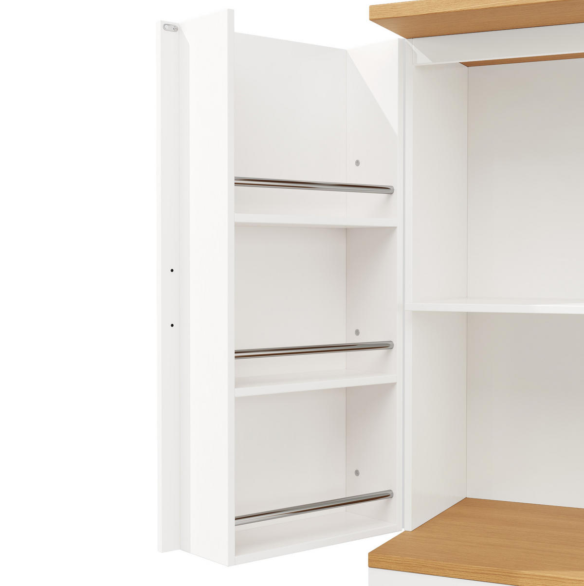 KÜCHENSCHRANK mit Schubladen 80x40x180 cm Weiß - Weiß, Holzwerkstoff (40/180/80cm) - Meubliv