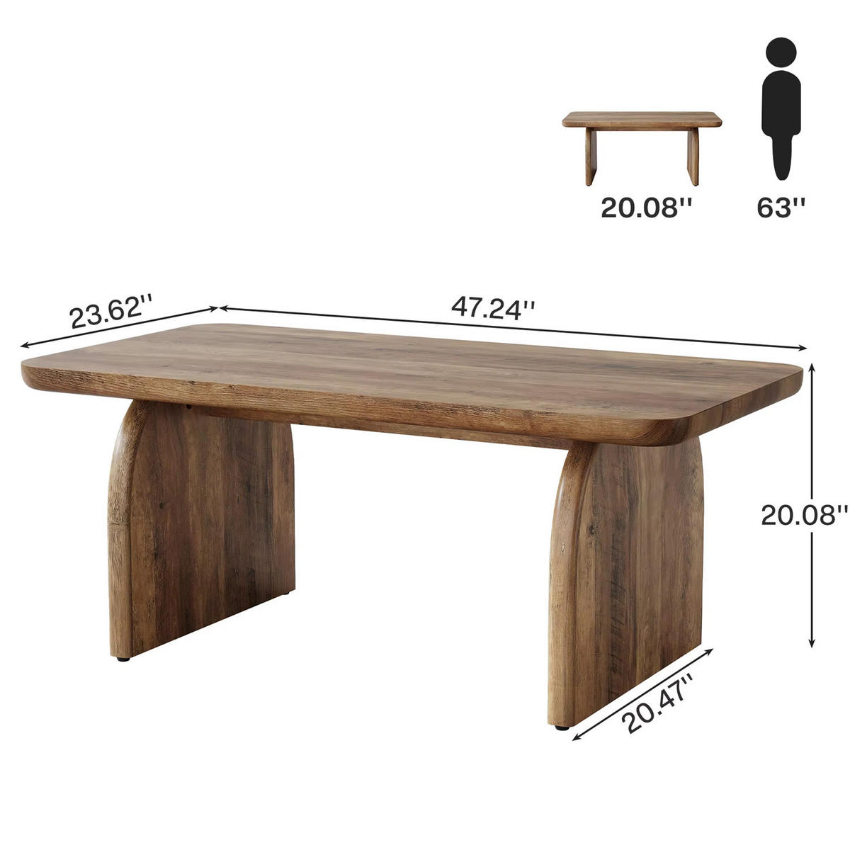 COUCHTISCH Holz 120 cm im Farmhouse-Stil - Braun, Holz (60/120/51cm) - Kaket