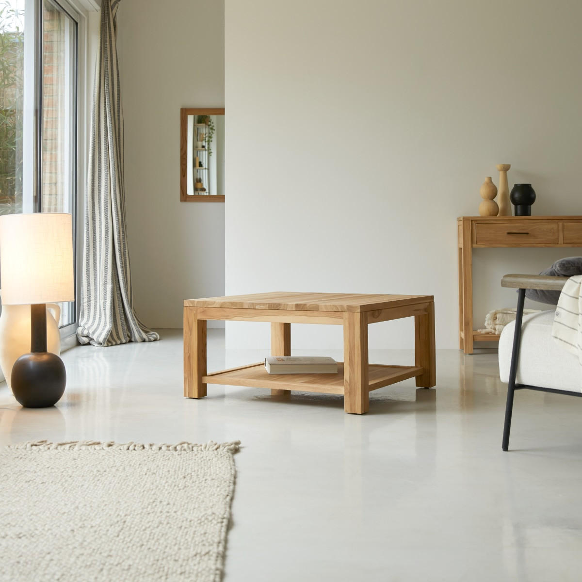 COUCHTISCH Eve Natur aus Teak - Naturfarben, Holz (80/80/40cm) - Tikamoon