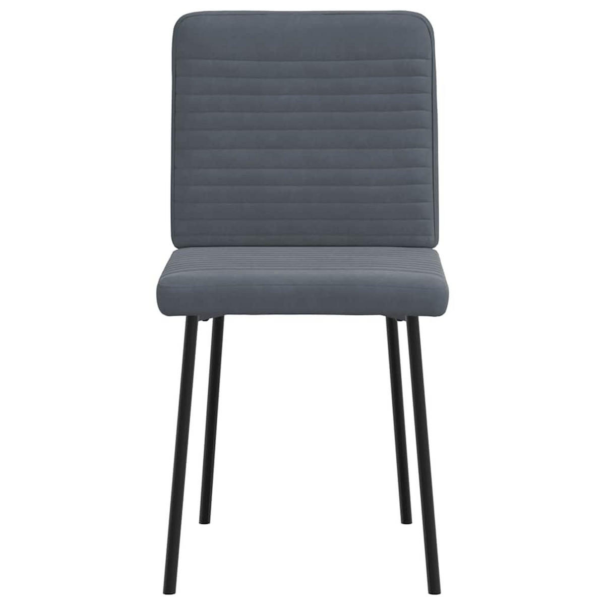 ESSZIMMERSTÜHLE 2 Stk. Dunkelgrau Samt 45*54*83cm - Dunkelgrau, Metall (45/83/54cm) - ZMH