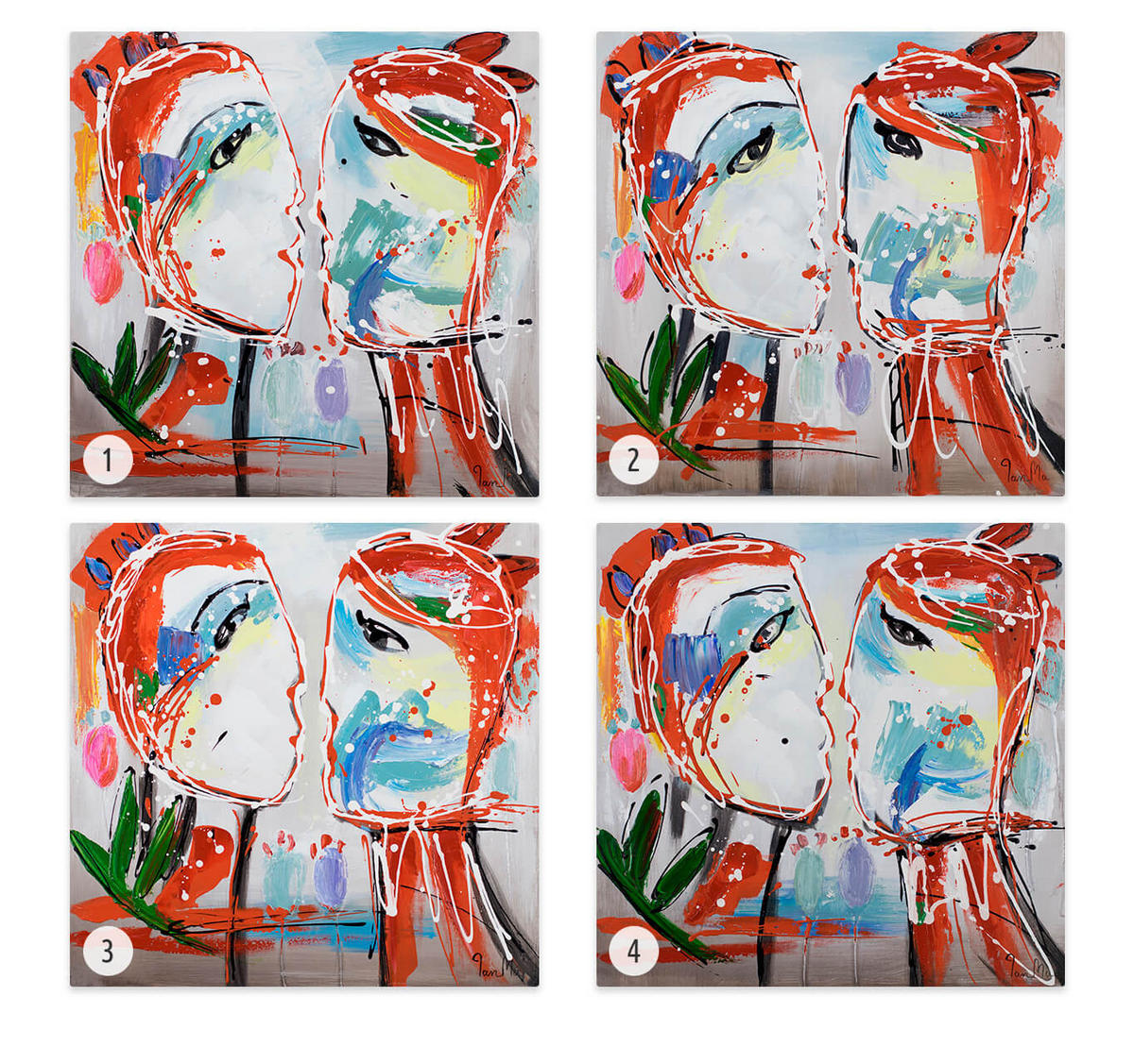 ÖLGEMÄLDE 60/60 cm - Orange, Holz/Textil (60/60cm) - KUNSTLOFT