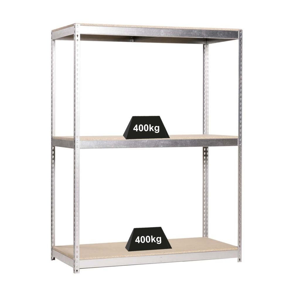 SCHWERLASTREGAL BIG WOOD YETI THREE | HxBxT 200x150x60cm | Fachlast 400kg | Verzinkt - Silberfarben, Metall (150/200/60cm) - PROREGAL