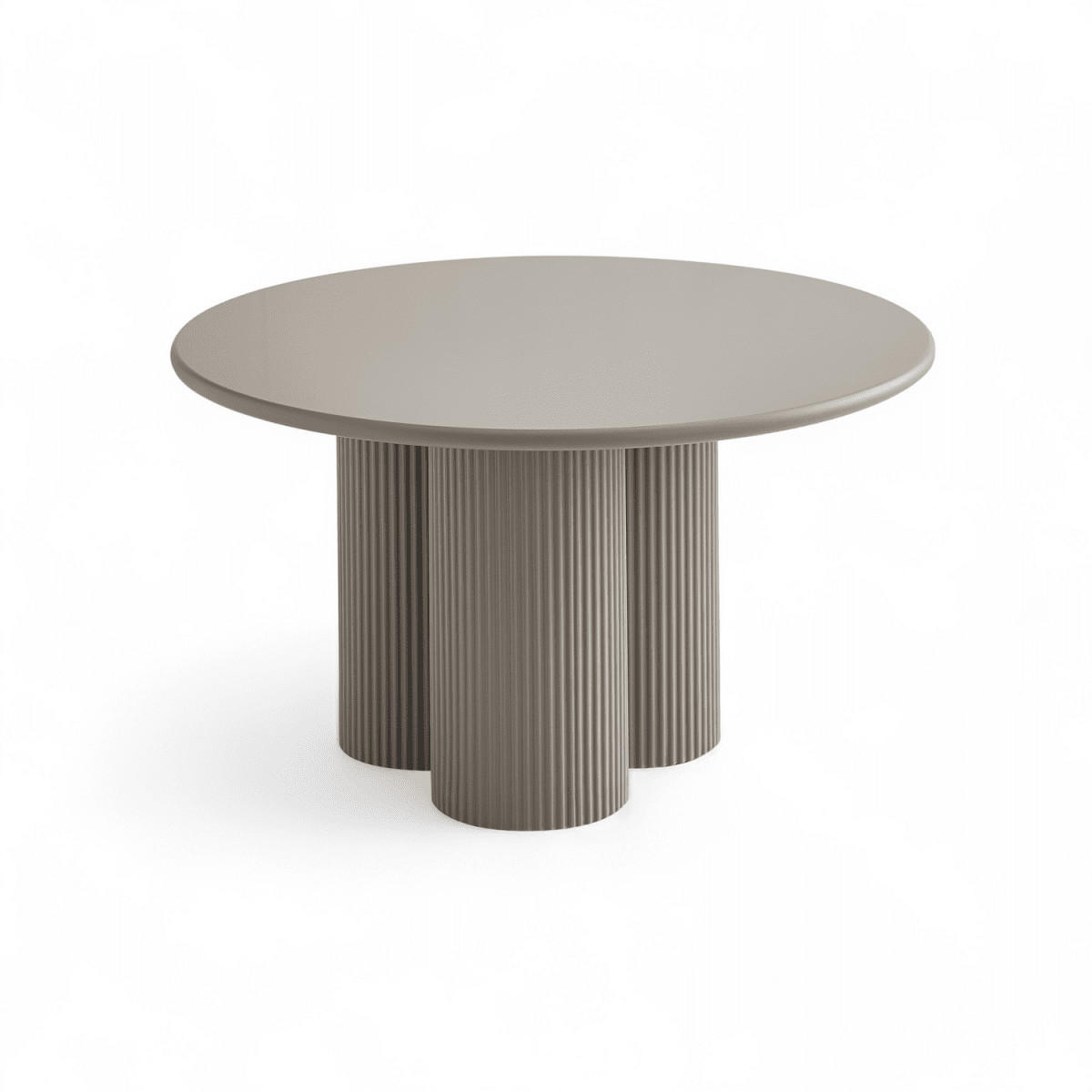 COUCHTISCH rund Beige 80/80/45 cm - Taupe/Graubraun, Holzwerkstoff (80/80/45cm) - Furnhouse