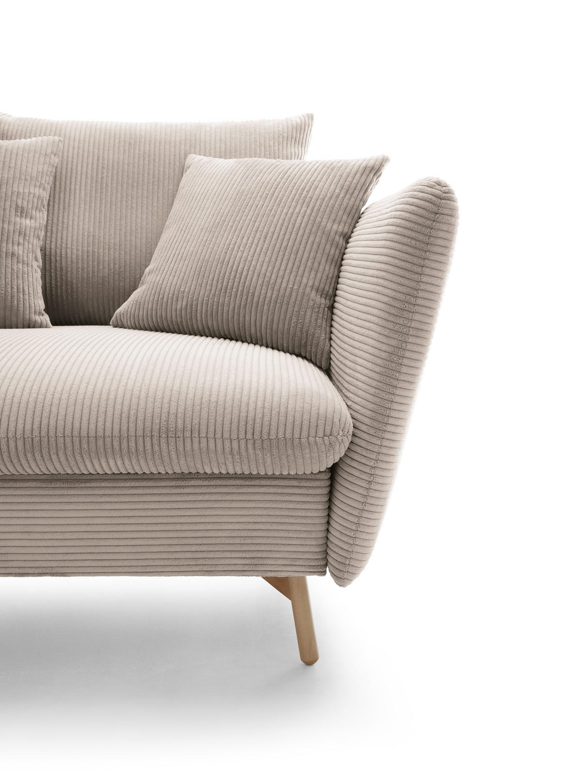 ECKSOFA Savona L-Form 260 cm, Cordstoff, Links, Beige - Beige, Holz (258/167cm) - Emporius