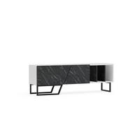 TV-ELEMENT Linossa Weiß Schwarz - Schwarz/Weiß, Holzwerkstoff (150/50.5/35cm) - Decorotika